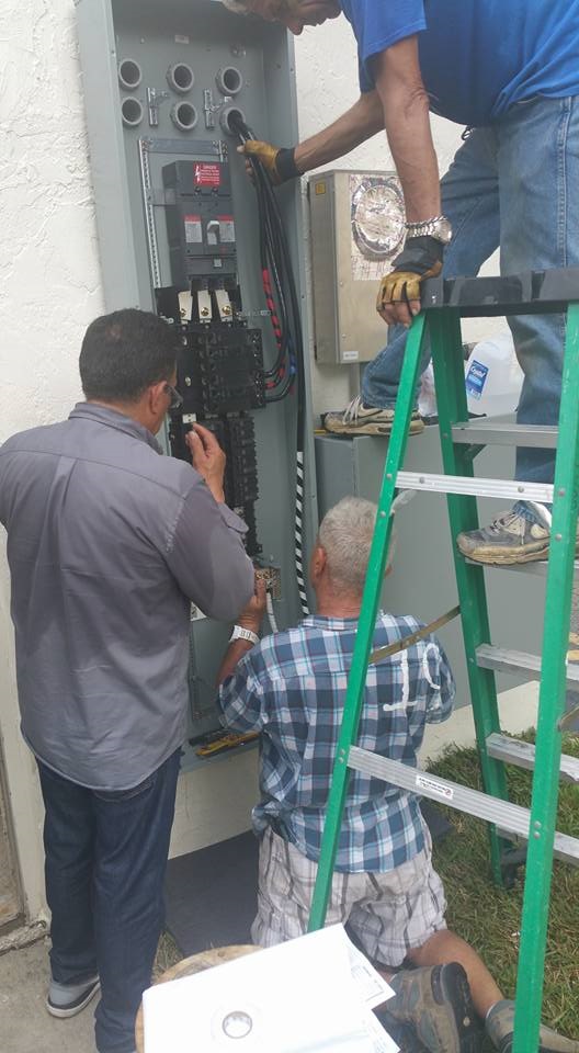 Electrical installation aisle and equipment area